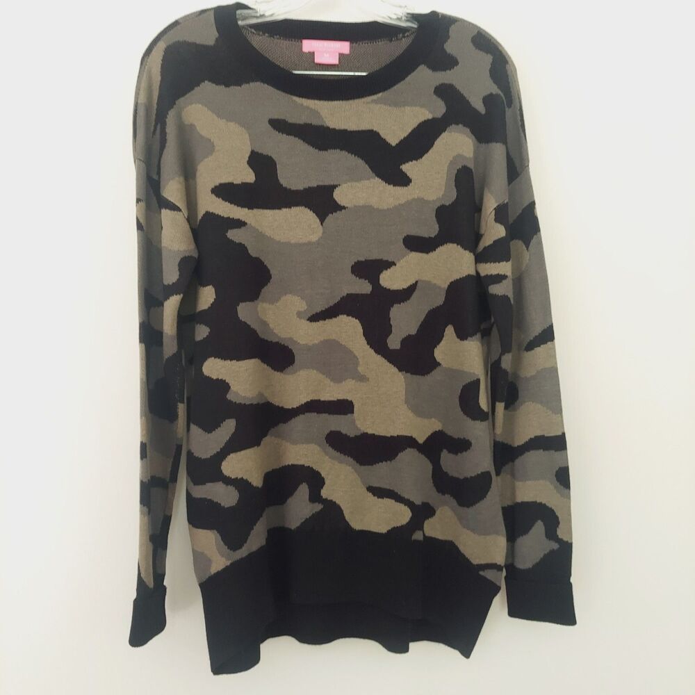 Isaac Mizrah Lightweight Sweater Size Medium Camo Green